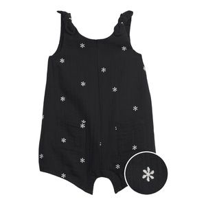 Baby gap black linen cotton pocket one size jumpsuit
